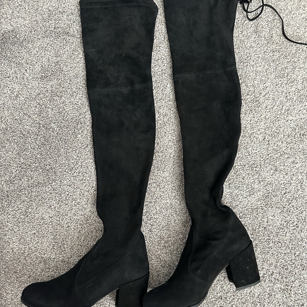Stuart Weitzman Women's Thighland, Black Over The Knee Boots, size 7